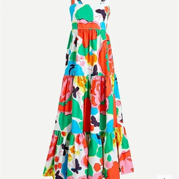 J. Crew Colorful Floral Maxi Dress - Picture 1 of 4